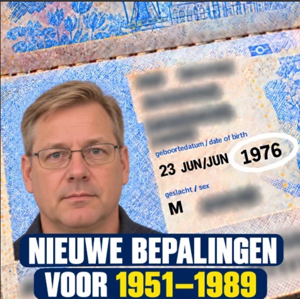 Aangeleverd beeld met een geboortedatum uit 1976 en een kop over nieuwe bepalingen